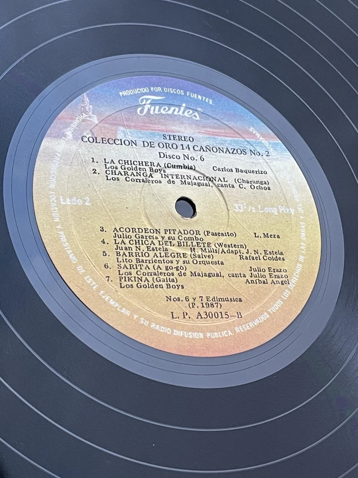 Colección de Oro No.2 - 14 Cañonazos Bailables, Vol. 4, 5, 6 / 3 LP Fuentes 1987 - Image 4 of 4