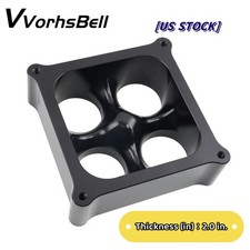 New 2 Aluminum 4500 Cnc Machined Black Carburetor Spacer Square Bore 4 Port Us