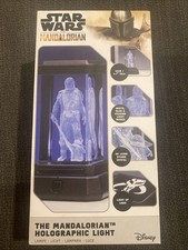 Mandalorian & Grogu Lámpara LED Holográfica Cristal Luz Grabada con Láser Star Wars