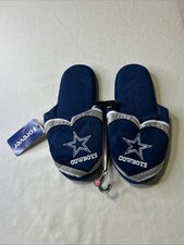 Forever Collectibles Dallas Cowboys Womens Fuzzy Slippers Shoes Size 9-10 NWT E3