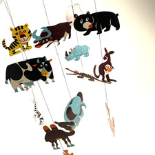 VTG MCM Cardstock Mobile- Zoo Animals- Made in Japan - Scrapbooking Crafts