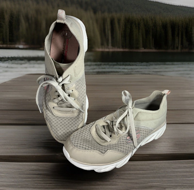 Skechers Synergy Look Book Womens Size Beige Running Shoes