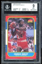 Charles Oakley Rookie Card 1986-87 Fleer #81 BGS 9. rookie card picture