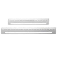 2 StüCk Lineal 15+20Cm Hohl-Aluminium FüR Straight, Silber Weiß