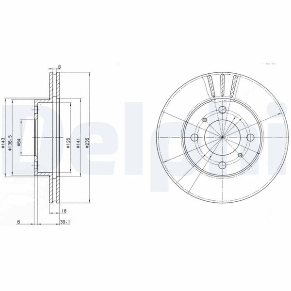 2X Bremsscheibe Delphi BG2810 FüR Colt Mitsubishi Proton 300 Lancer 400 Persona-image