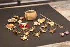 Costume Jewelry, Vintage, Lot of 21 pieces, Mixture of pins, earrings & necklace