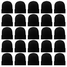 25 Pack Winter Beanie Hats Bulk for Men Women, Wholesale Knit Beanies Cold We...