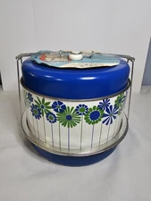 Vintage Food Carrier J.L Clark  Blue Flowers