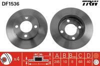 2X TRW Bremsscheibe DF1536 FüR B4 8C2 80 Audi 81 8C5 90 89 B2 B3 8B3 893 894 8A2