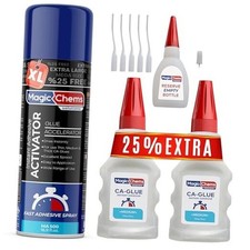 CA Glue with Activator 2 x 3.5 oz  16.9 fl oz , Extra Large Set 1 Pack 