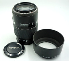 Minolta Maxxum AF Zoom 100-300mm f/4.5-5.6 Lens w/ Caps, Hood A Mount 212