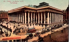 Vintage Paris La Bourse The Exchange Postcard by E. Papeghin