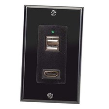 Wall Mount USB-A Charging Port  HDMI Pass Through for RV  Vehicle Use,