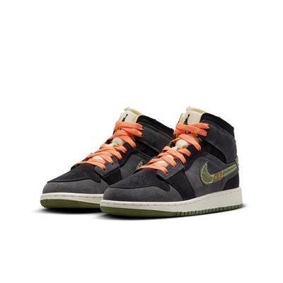 Nike Air Jordan 1 Mid SE Craft (GS) Shoes Anthracite Olive FD5847