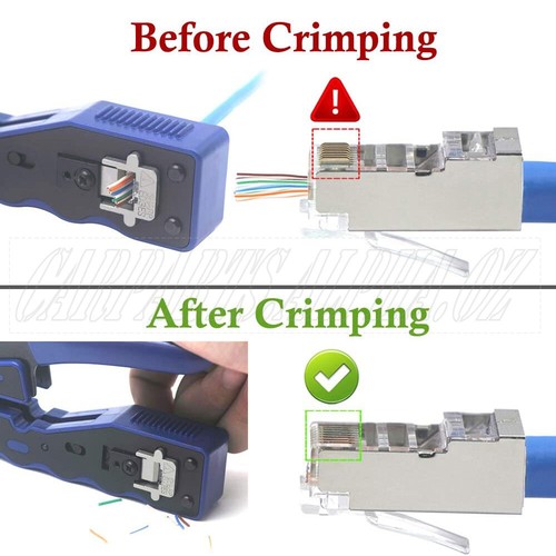 RJ45 Crimper Crimping Tool Cat5e 6 7 HD Pass Through Network Cable Connector - Picture 2 of 12