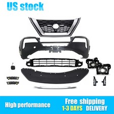 For 2021 2022 2023 Nissan Rogue Complete Front Bumper Cover Kit Grill Fog Light