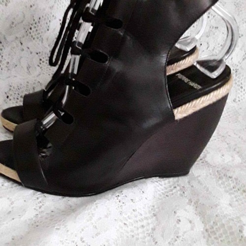 Pierre Hardy Sz 38EU Genuine Leather Gladiator Booties Wedge Shoes Booties  - Picture 6 of 11