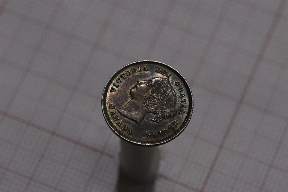 🧭 🇨🇦 CANADA 5 CENTS 1891 VICTORIA SCARCE HIGH GRADE B78 CMH-18 - Image 4 of 4