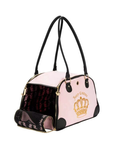 Juicy Couture Pet Carrier Crown Pink Faux Suede Small Up to 10 lbs MSRP $144 - Picture 9 of 12