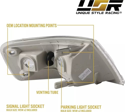 88-89 CRX Corner Lights - Front Cornering Parking Turn Signal Lamp Set (Left + R - Picture 7 of 7