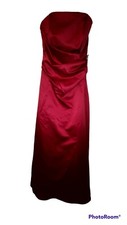 NWT David's Bridal Formal Sleeveless Dress Satin Strapless Gown Side Drape Sz. 2