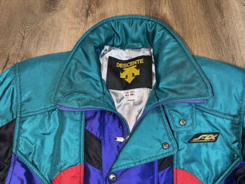 Descente Ski Suit One Piece Snowsuit Mens Medium Snow Bib Vintage 80s 90s Retro - Picture 6 of 23