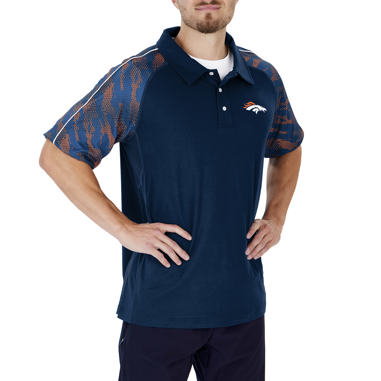 Мужское поло Zubaz NFL Denver Broncos Elevated Field Polo с принтом Viper