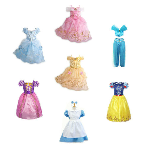 Kids Girls Christmas Costume Princess Fairytale Dress Up Belle Cinderella Alice  - Picture 1 of 14