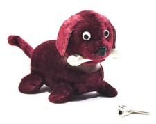 VERY RARE VINTAGE WIND UP TOY DOG WITH A BONE MADE IN JAPAN