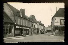 Real photo postcard RPPC France Tabac Cape Mondial Oil Brezolles street view