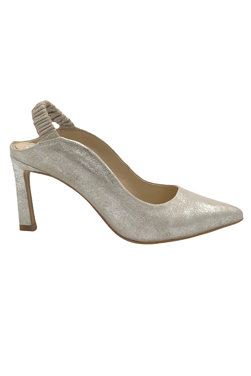 Vince Camuto Patent Leather Slingback Pumps Restia Sandy Silver