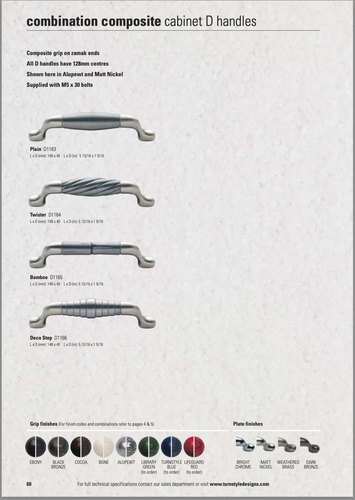 Turnstyle Designs Cabinet Handle Deco Step Black Bronze/Chrome 128mm D1166 - Picture 2 of 10