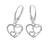Herz Stabile Brisur Ohrringe 925 Echt Sterling Silber Ohrstecker Damen OhrhäNger