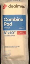 20 Dealmed Abdominal Combine Pads | Individually Wrapped, Absorbent, Latex-Free
