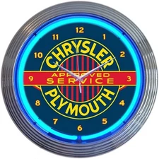 15" Neonetics LED Neon Chrysler Plymouth Automotive Wall Clock Sign Decor 8CRYPL