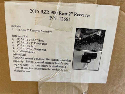 2015 Polaris RZR 900 Rear 2” Receiver - Picture 6 of 6
