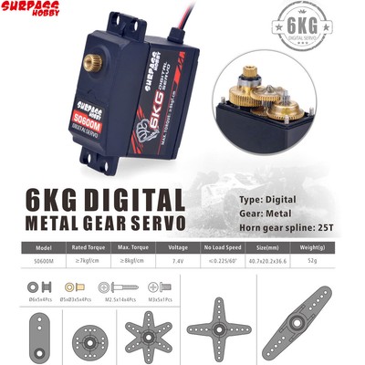 SURPASS Hobby S0600M 6KG Metal Gear Servo Digital Servo for 1/10 High-Speed RC