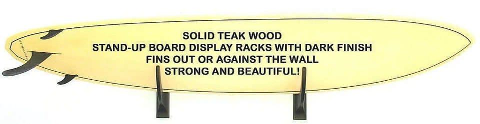 Hawaii Stand Up SUP Surfboard Teak Wood Display Storage Racks Hold Either Side n - Image 4 of 4