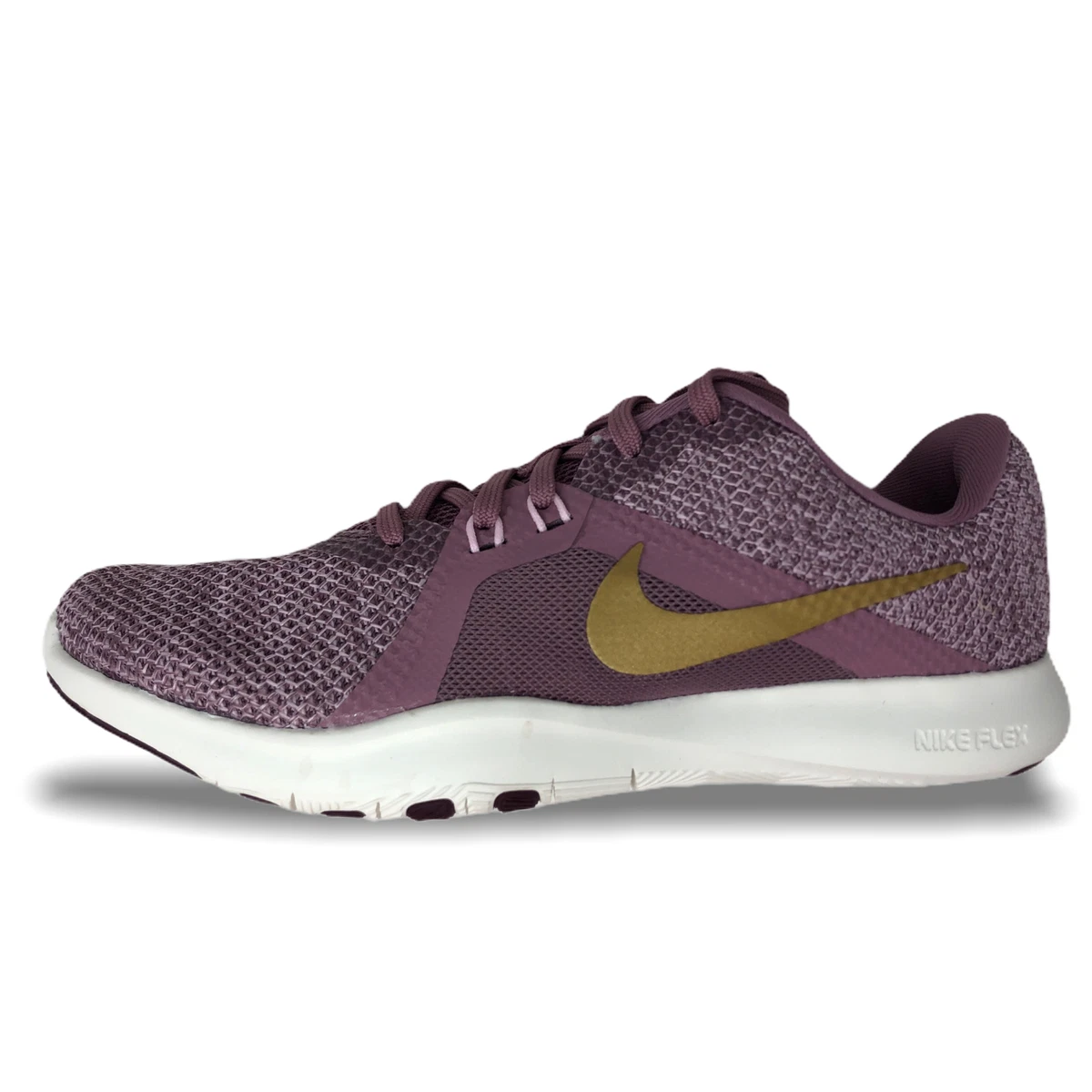 Womens Nike Flex Trainer 8 AMP Gym Training Shoes Plum Grey Gold BV9967 500 NEW