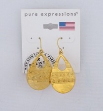 Pure Expressions, TEAR DROP Dangle Earrings- FREE SHIPPING