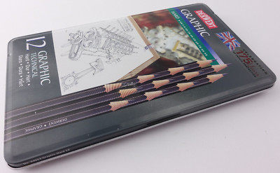 DERWENT GRAPHIC - 12 harte grafische technische Bleistifte B - 9H