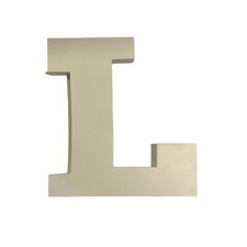 Land of Nod Crate Barrel wood letter L wall art hanging white 8 inch
