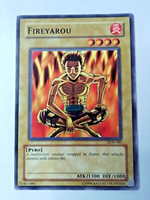 YuGiOh Fireyarou Legend of Blue Eyes White Dragon LOB085 Unlimited -Uncirculated