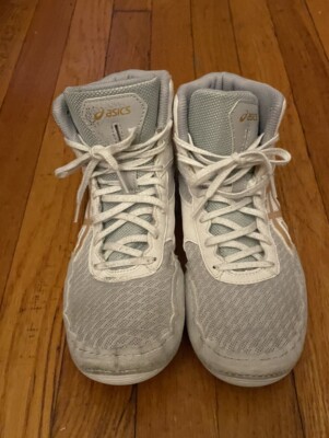 Asics Matflex 6 Wrestling Boxing Shoes Glacier Gray Gold 1081A021 Mens Sz 8