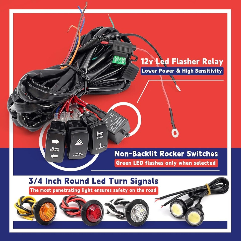 Prewired Turn Signal Horn Kit, Universal Dirt Bike Street Legal Kit eBay