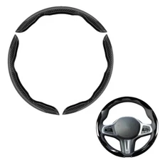 3pc Carbon Fiber Universal Car Steering Wheel Booster Cover Non-Slip Accessories