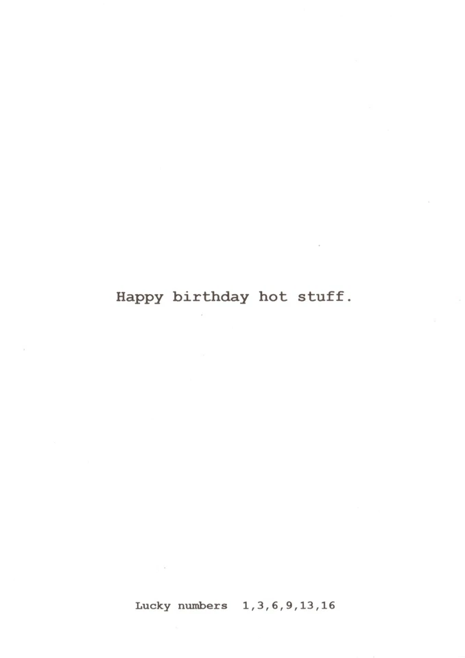 Happy Birthday Hot Stuff Fortune Cookie Cookies Lucky Numbers Greeting Card - Image 2 of 3