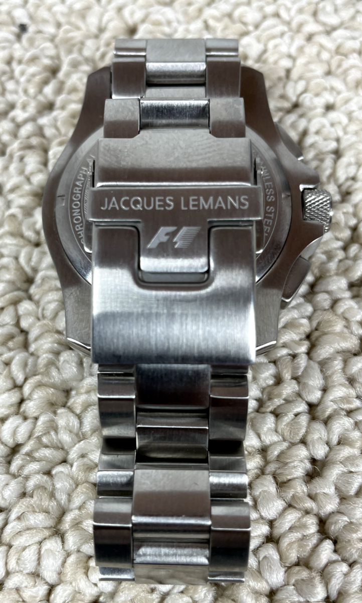 JACQUES LEMANS MEN'S FORMULA 1 GP CHRONOGRAPH ALARM DATE QUARTZ
