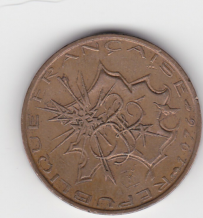 Rare 1976 France French Ten 10 Francs Coin Type B Edge