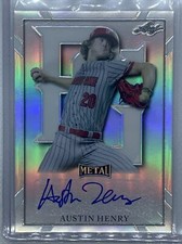 2021 LEAF PERFECT GAME METAL SILVER REFRACTOR AUSTIN HENRY AUTO